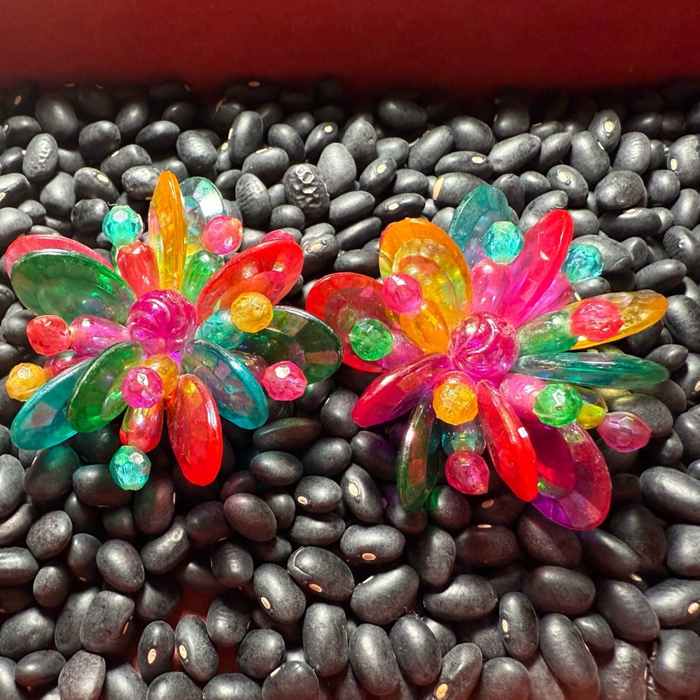 80's Starburst Colorful Clip-On Earrings